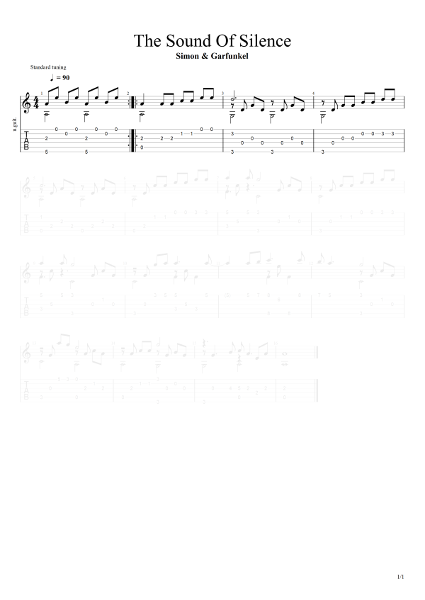 The Sound Of Silence (nuty i tabulatury) - obrazek 2