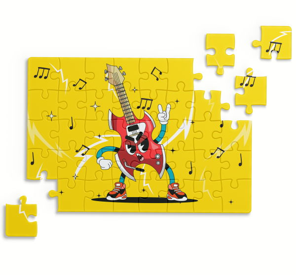 Puzzle z gitarą elektryczną dla dzieci