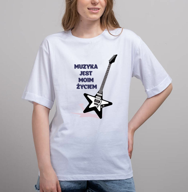 Koszulka dla gitarzysty Muzyka jest moim życiem - obrazek 2