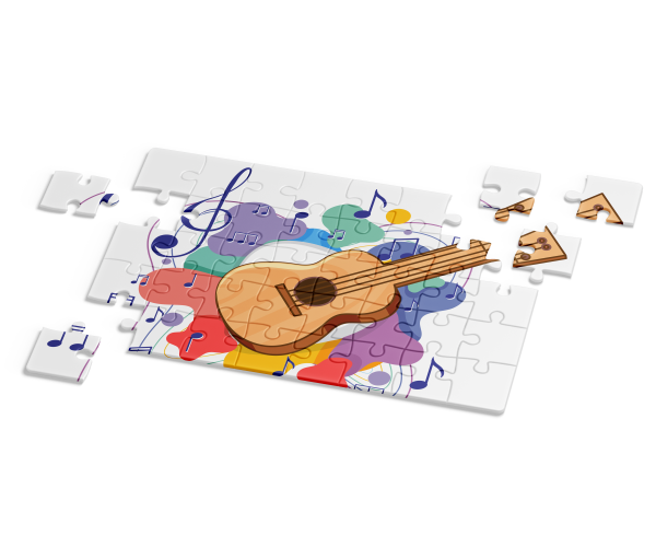Puzzle z gitarą akustyczną dla dzieci