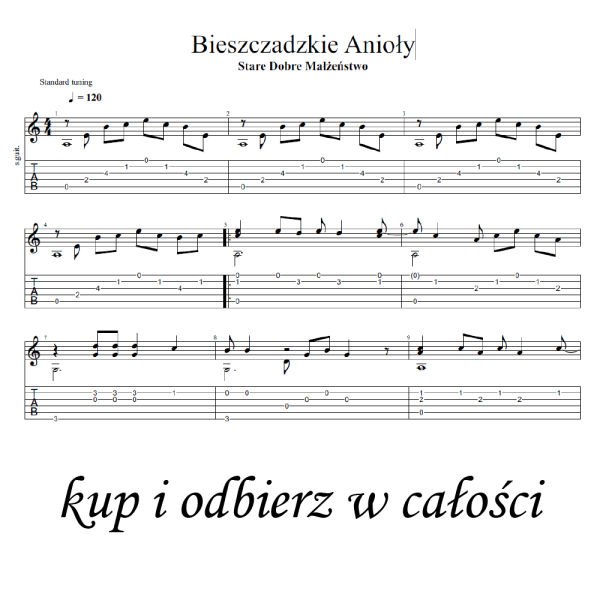 Nuty i tabulatura Bieszczadzkie Anioły - obrazek 2