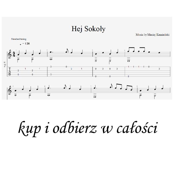 Nuty i tabulatura Hej Sokoły - obrazek 2