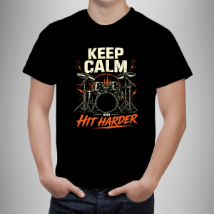 Koszulka dla perkusisty Keep calm and Hit harder