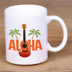 Kubek dla miłośników ukulele ALOHA