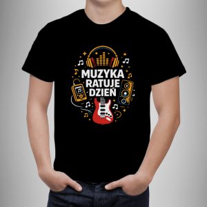 Koszulka dla muzyka „Muzyka ratuje dzień”
